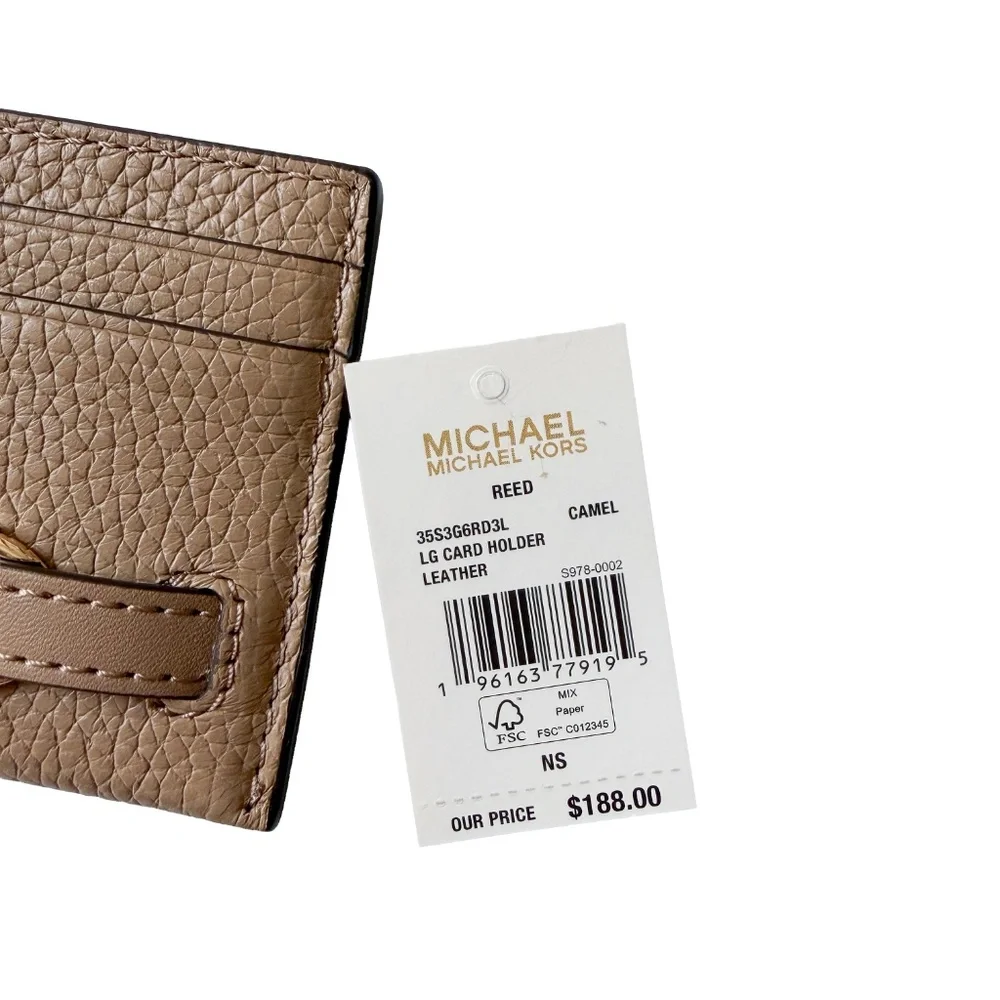 MICHAEL KORS Reed Large Pebbled Leather Card Case - NWT ($188 Retail)